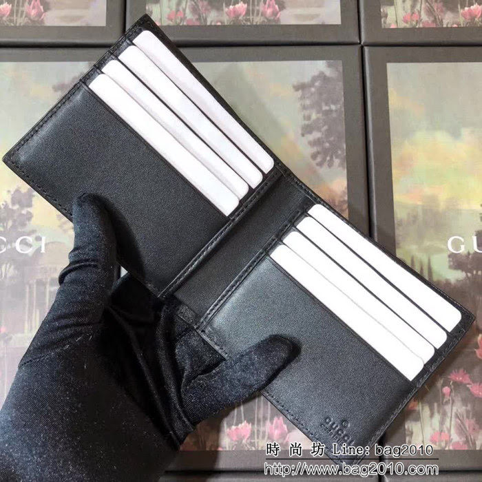 GUCCI古馳 專櫃同步 牛皮壓花 雙G五金 男士雙折皮夾 473916 克壓花皮 WTG1935